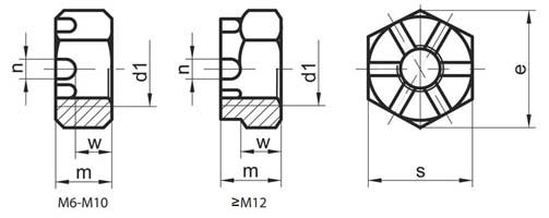 Slotted Castle Nuts DIN 935